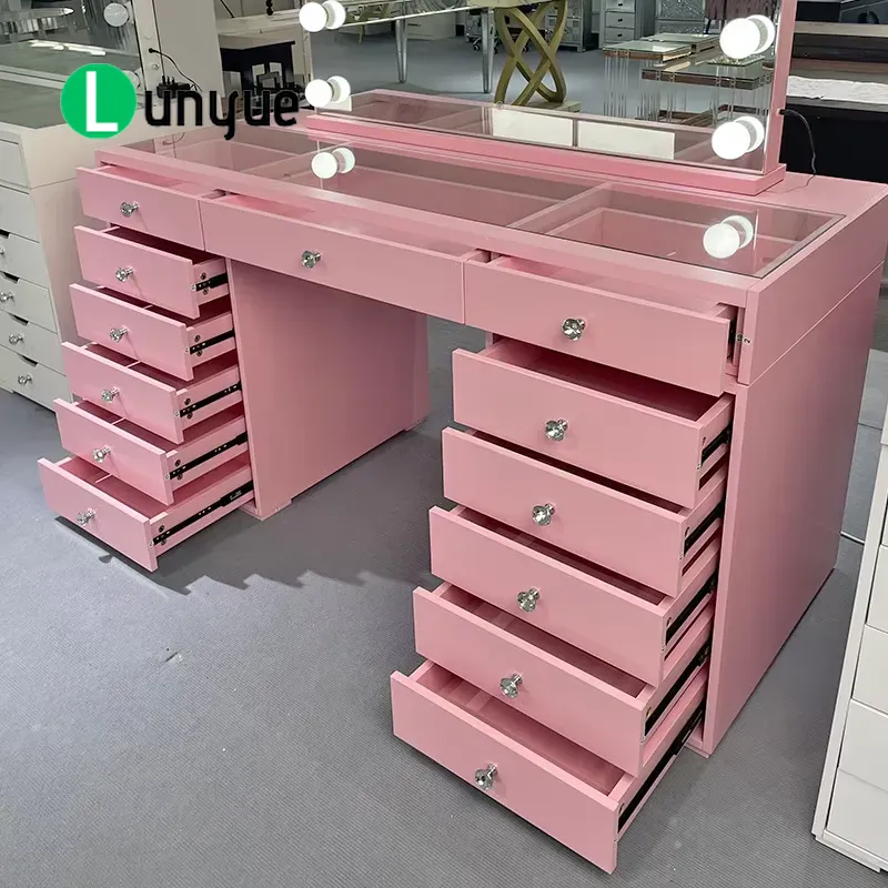 Pink Wooden Dressing Table wit - огляд і ціна Beauty Makeup Vanity Set